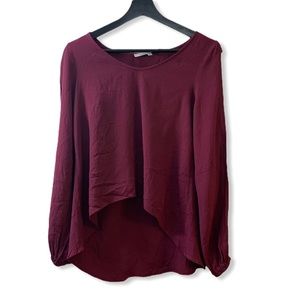 Lovers + Friends Burgundy Viscose Rayon Top